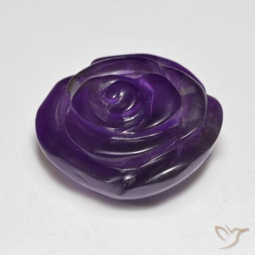 9,17 ctw natürlicher tiefviolett Amethyst, Blumen-Schliff, Lichtdurchlässig