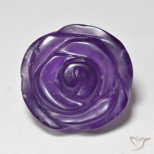 15.46ct Natürlicher Mittelviolett Amethyst, Blumen-Schliff, Lichtdurchlässig