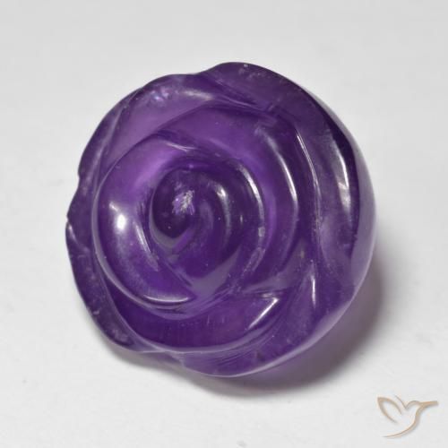 9,17 ctw natürlicher Mittelviolett Amethyst, Blumen-Schliff, Lichtdurchlässig