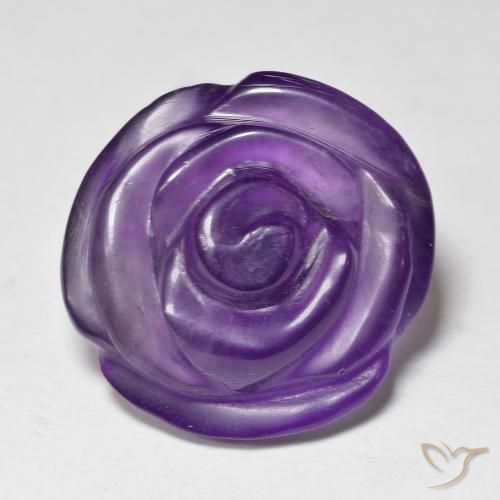 15.69ct Natürlicher Mittelviolett Amethyst, Blumen-Schliff, Lichtdurchlässig