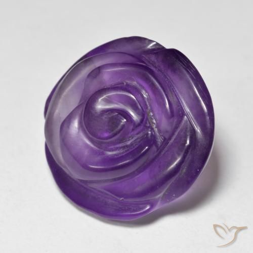 9,17 ctw natürlicher Mittelviolett Amethyst, Blumen-Schliff, Lichtdurchlässig