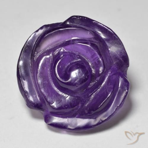 9,17 ctw natürlicher Mittelviolett Amethyst, Blumen-Schliff, Lichtdurchlässig
