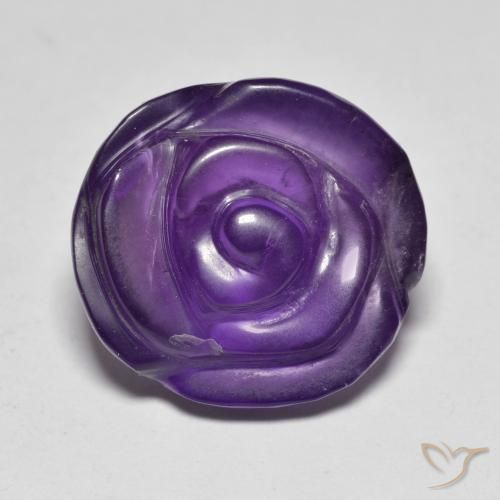 10.19ct Natürlicher Mittelviolett Amethyst, Blumen-Schliff, Lichtdurchlässig