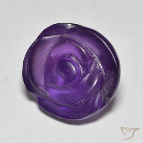9,17 ctw natürlicher Mittelviolett Amethyst, Blumen-Schliff, Lichtdurchlässig