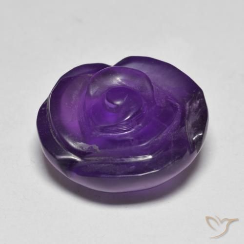 9,17 ctw natürlicher Mittelviolett Amethyst, Blumen-Schliff, Lichtdurchlässig