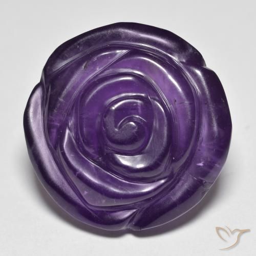 26.05ct Natürlicher dunkelviolett Amethyst, Blumen-Schliff, Lichtdurchlässig