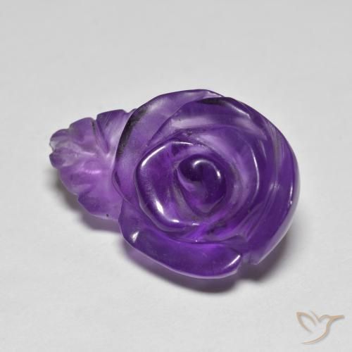 11.12ct Natürlicher Mittelviolett Amethyst, Blumen-Schliff, Lichtdurchlässig