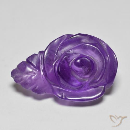9,17 ctw natürlicher Mittelviolett Amethyst, Blumen-Schliff, Lichtdurchlässig
