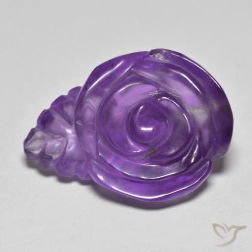 15.32ct Natürlicher Mittelviolett Amethyst, Blumen-Schliff, Lichtdurchlässig