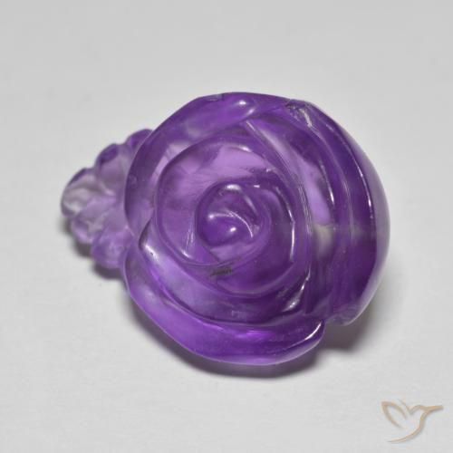 9,17 ctw natürlicher Mittelviolett Amethyst, Blumen-Schliff, Lichtdurchlässig