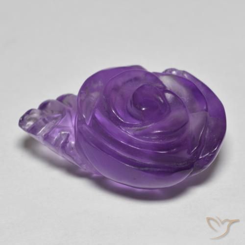 9,17 ctw natürlicher Mittelviolett Amethyst, Blumen-Schliff, Lichtdurchlässig