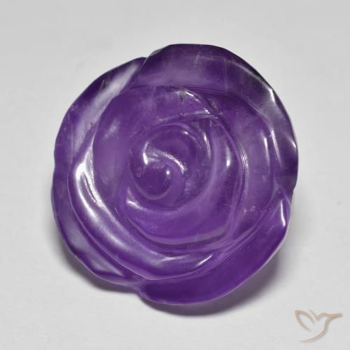 9,17 ctw natürlicher Mittelviolett Amethyst, Blumen-Schliff, Lichtdurchlässig