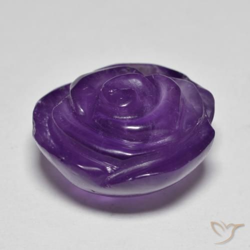 9,17 ctw natürlicher Mittelviolett Amethyst, Blumen-Schliff, Lichtdurchlässig