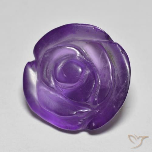 9,17 ctw natürlicher Mittelviolett Amethyst, Blumen-Schliff, Lichtdurchlässig