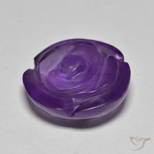 9,17 ctw natürlicher Mittelviolett Amethyst, Blumen-Schliff, Lichtdurchlässig