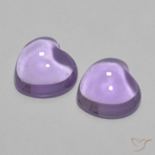 1.68ctw Natürlicher hellviolett Amethyst, Herz, Transparent