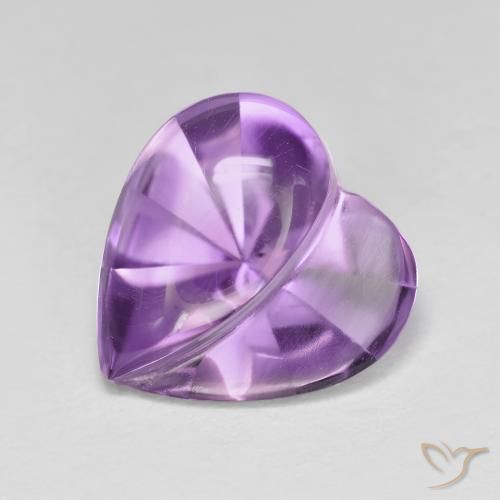 3.66ct Natürlicher Lilaisch-violett Amethyst, Herz, Transparent