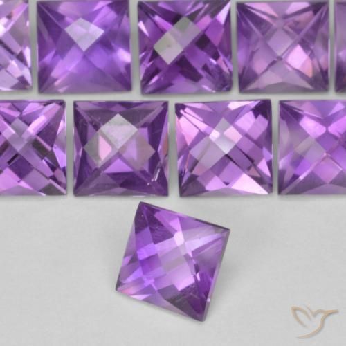 9,17 ctw natürlicher Mittelviolett Amethyst, Quadrat, VVS-VS