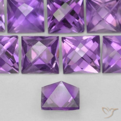 9,17 ctw natürlicher Mittelviolett Amethyst, Quadrat, VVS-VS