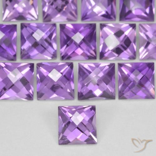 0.67ct Natürlicher Rosaig-violett Amethyst, Quadrat, VVS-VS