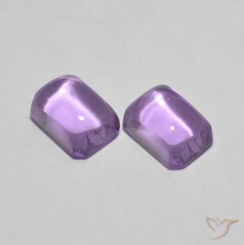 2.52ctw Natürlicher Mittelviolett Amethyst, Smaragdschliff, Transparent