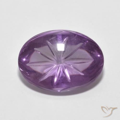 5.68ct Natürlicher Mittelviolett Amethyst, Oval, Transparent