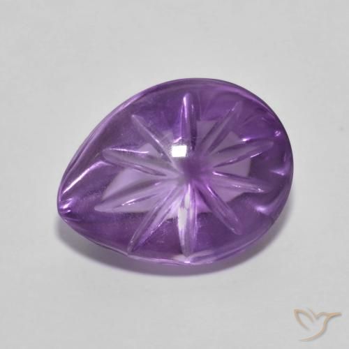 4.35ct Natürlicher Lebhaftes Violett Amethyst, Birnenform, Transparent