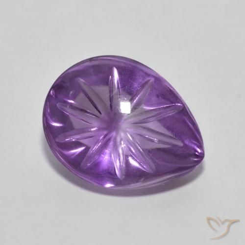 9,17 ctw natürlicher Lebhaftes Violett Amethyst, Birnenform, Transparent
