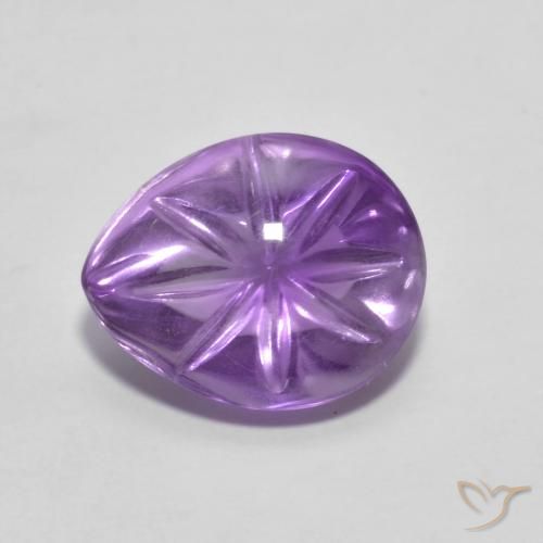 4.09ct Natürlicher Mittelviolett Amethyst, Birnenform, Transparent