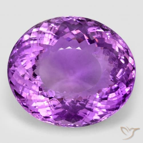 96.04ct Natürlicher Mittelviolettes Violett Amethyst, Oval, VVS-VS