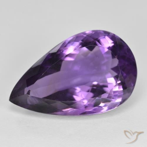 15.65ct Natürlicher tiefviolett Amethyst, Birnenform, VS