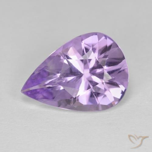 3.86ct Natürlicher Medium Light-Violet Amethyst, Birnenform, VVS-VS, Photo A