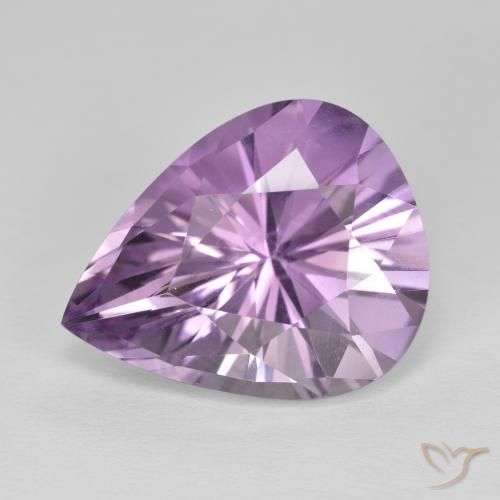 7.77ct Natürlicher Helles Grauviolett Amethyst, Birnenform, VVS
