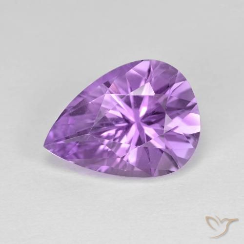 2.96ct Natürlicher Mittelviolett Amethyst, Birnenform, VVS