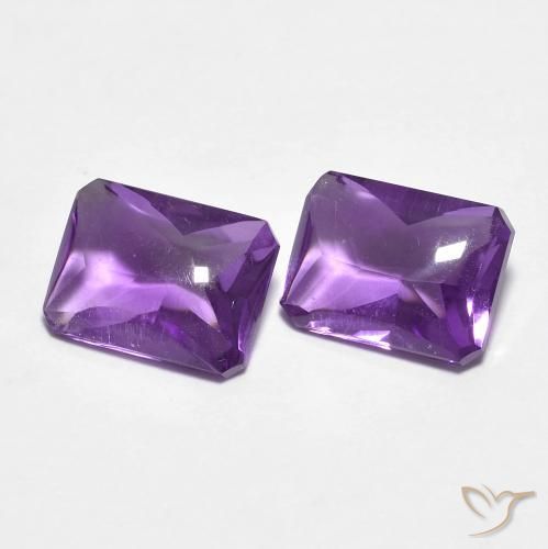 2.78 ct natürliche Lebhaftes Violett Amethyst-Edelsteine, Oktagonschliff, Transparent