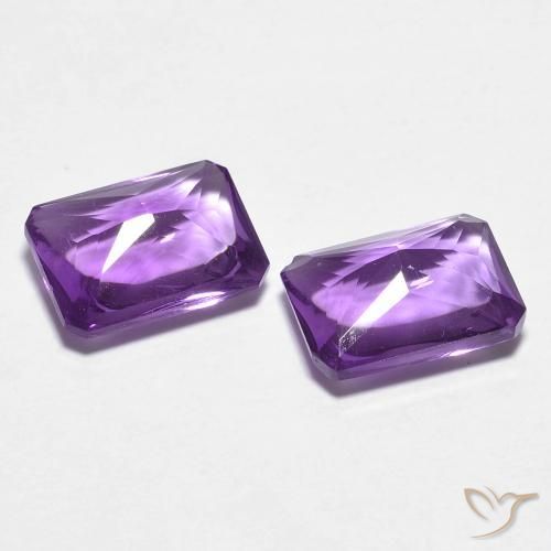 2.78 ct natürliche Lebhaftes Violett Amethyst-Edelsteine, Oktagonschliff, Transparent