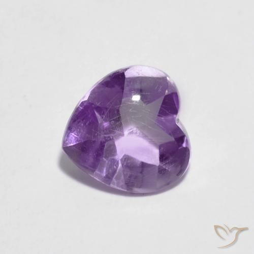 0.89ct Natürlicher tiefviolett Amethyst, Herz, Transparent