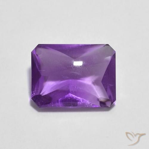 1.34ct Natürlicher Medium Dark-Violet Amethyst, Smaragdschliff, Transparent