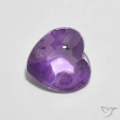 0.84ct Natürlicher Lilaisch-violett Amethyst, Herz, Transparent