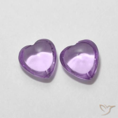 1.66ctw Natürlicher Mittelrosa Violett Amethyst, Herz, Transparent
