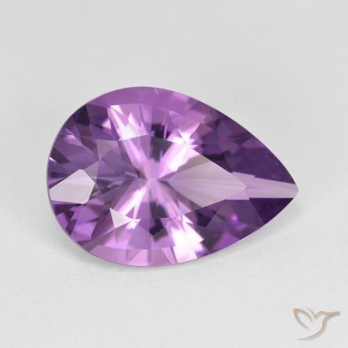 4.47ct Natürlicher Hell-Mittelviolett Amethyst, Birnenform, VVS