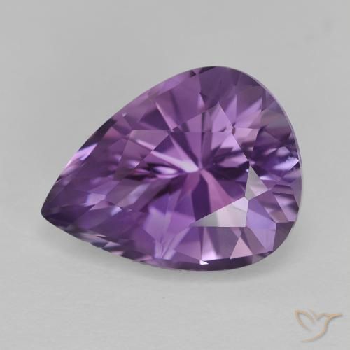 4.74ct Natürlicher Medium Light Purplish-Violet Amethyst, Birnenform, VVS