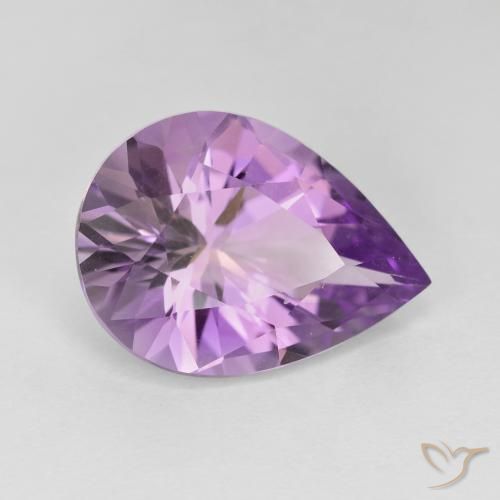 7.30ct Natürlicher Hell-Mittelviolett Amethyst, Birnenform, VVS