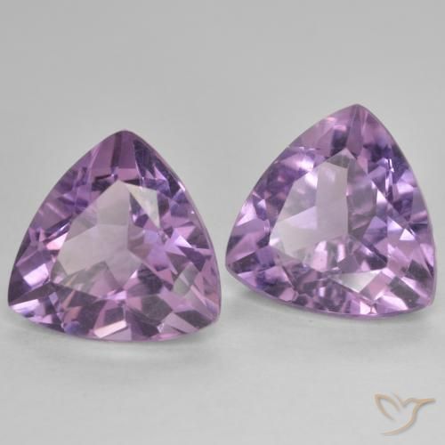 5.76 ct natürliche Hell-Mittelviolett Amethyst-Edelsteine, Trillion, VS
