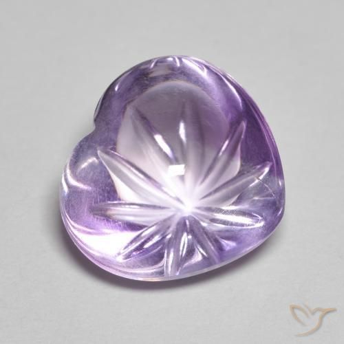5.78ct Natürlicher Tiefes Irisviolett Amethyst, Herz, Transparent