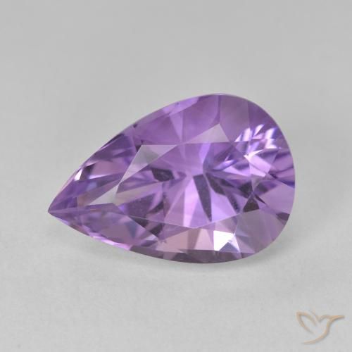 4.86ct Natürlicher Medium Light Purplish-Violet Amethyst, Birnenform, VVS