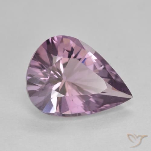 9,17 ctw natürlicher gräulich-v Amethyst, Birnenform, VVS