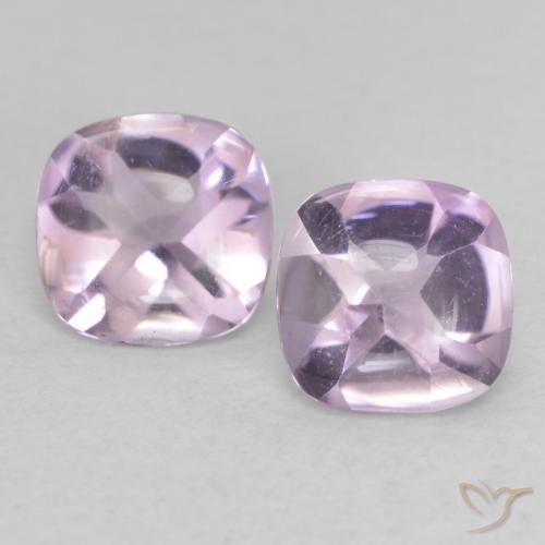 0.96ctw Natürlicher Helles rötliches Violett Amethyst, Kissen, Transparent