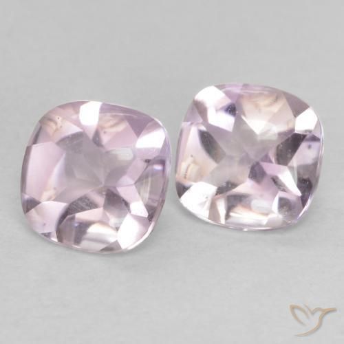 1.06 ct natürliche Lila-Rosa Weiß Amethyst-Edelsteine, Kissen, Transparent