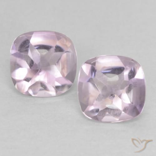 1.04ctw Natürlicher Lila-Rosa Weiß Amethyst, Kissen, Transparent